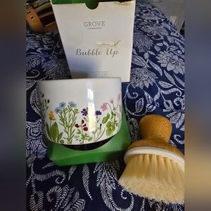 Grove Bubble Up Dish Set with Brush * RARE FLORAL PRINT